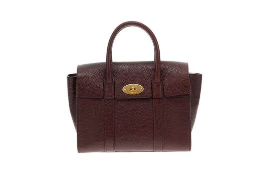 Mulberry Bayswater Small With Strap Oxblood Grained Veg Tan