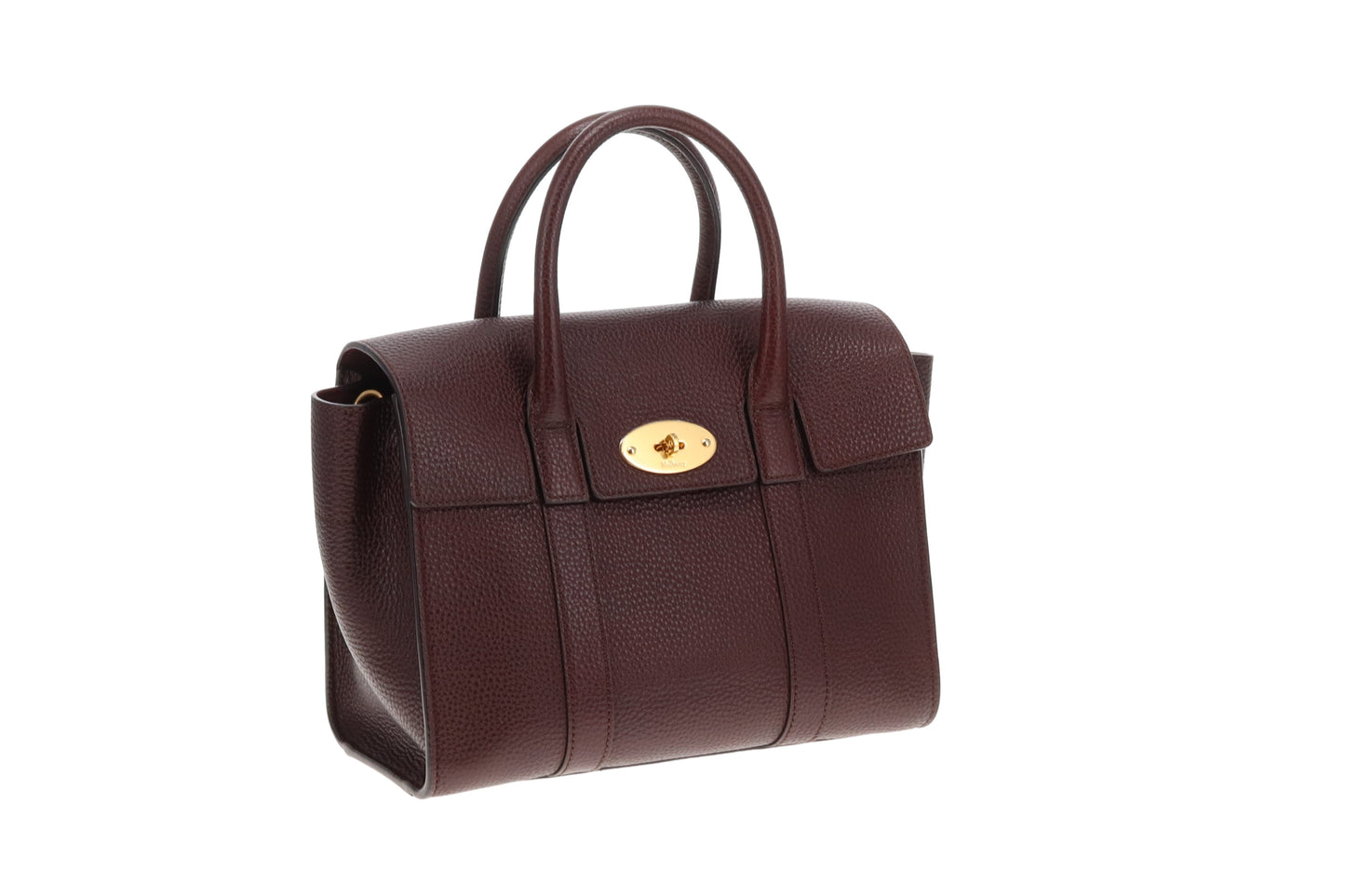 Mulberry Bayswater Small With Strap Oxblood Grained Veg Tan