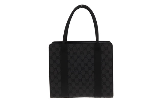 Gucci Tri Pocket Tote Bag Vintage Charcoal GG Canvas