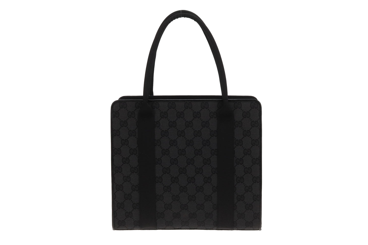Gucci Tri Pocket Tote Bag Vintage Charcoal GG Canvas