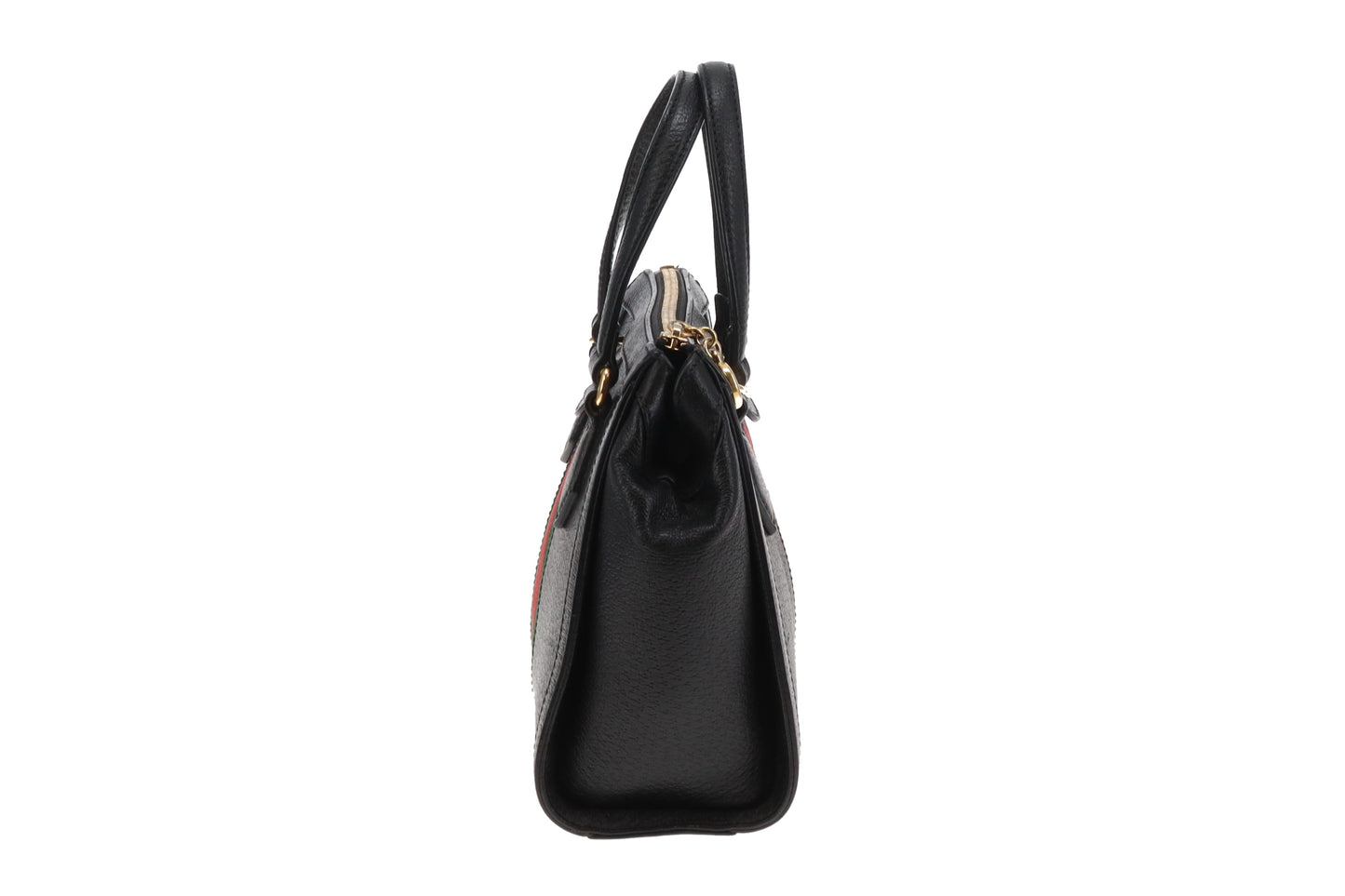Gucci Ophidia Small Tote Bag Black Leather with Web Detail