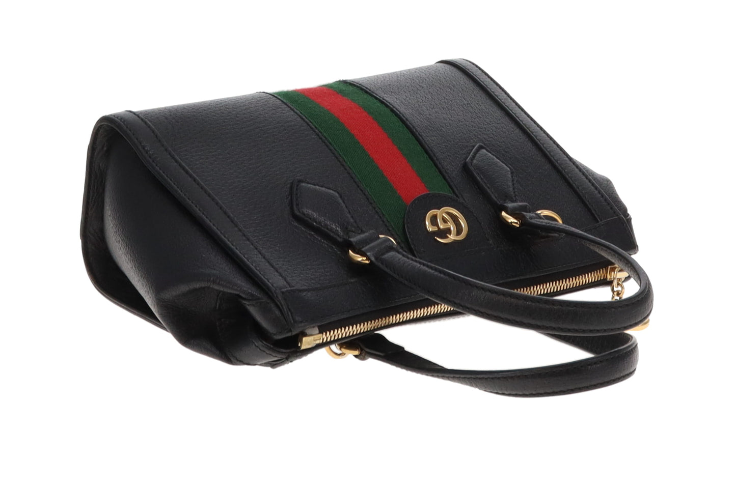 Gucci Ophidia Small Tote Bag Black Leather with Web Detail