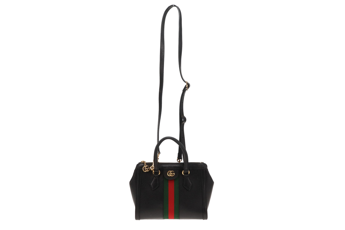Gucci Ophidia Small Tote Bag Black Leather with Web Detail
