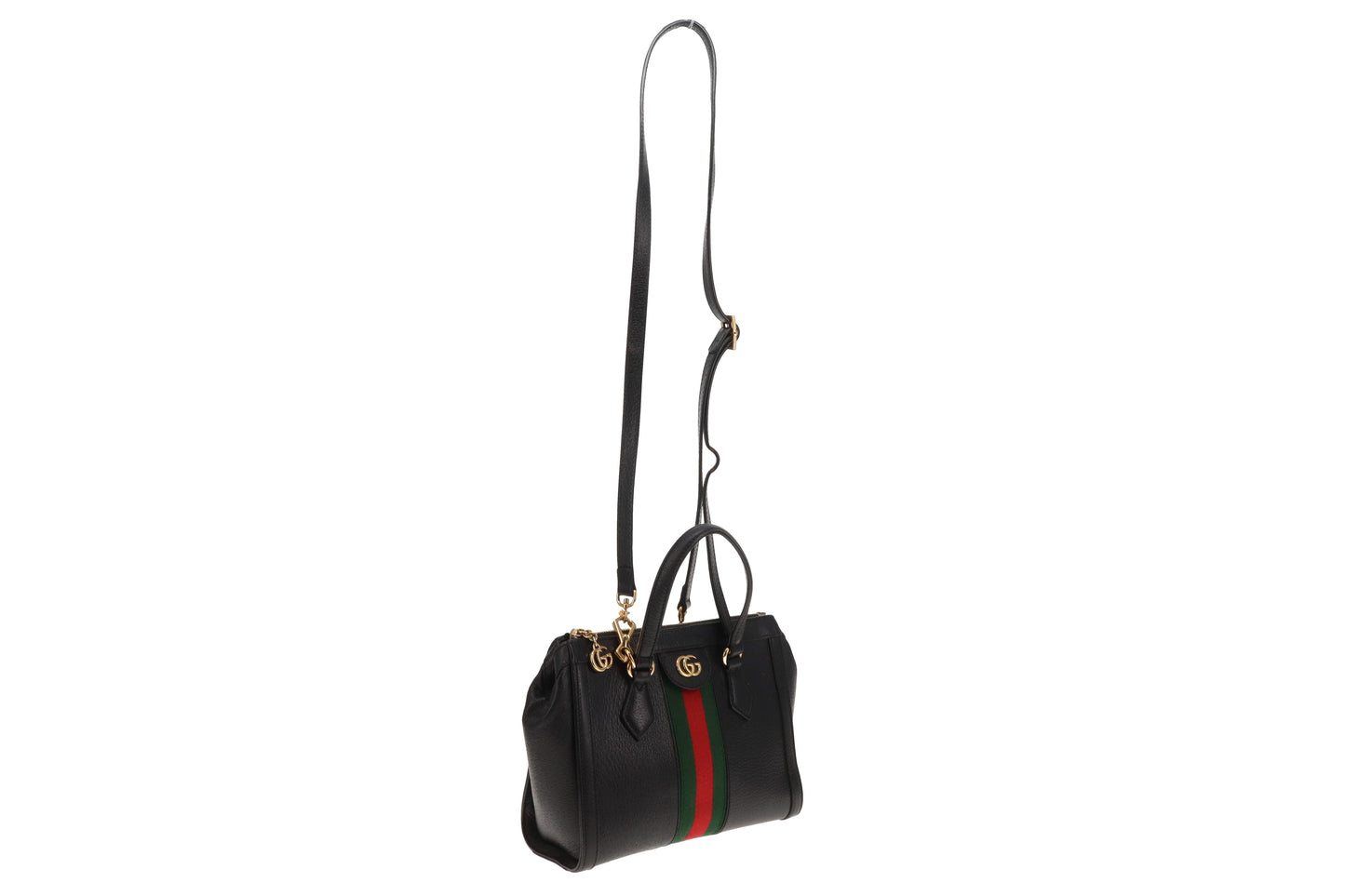 Gucci Ophidia Small Tote Bag Black Leather with Web Detail
