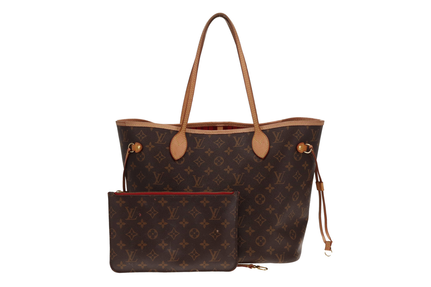 Louis Vuitton Neverfull MM with Pochette Monogram & Red SF0290 - 2020