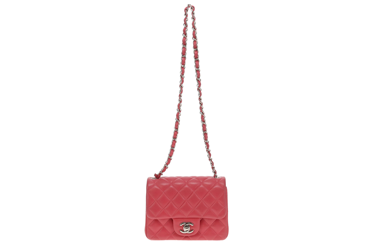 Chanel Classic Mini Square Flap Pink SHW 2019