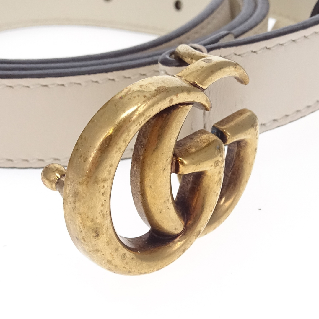 Gucci Cream Thin Marmont Belt 100cm