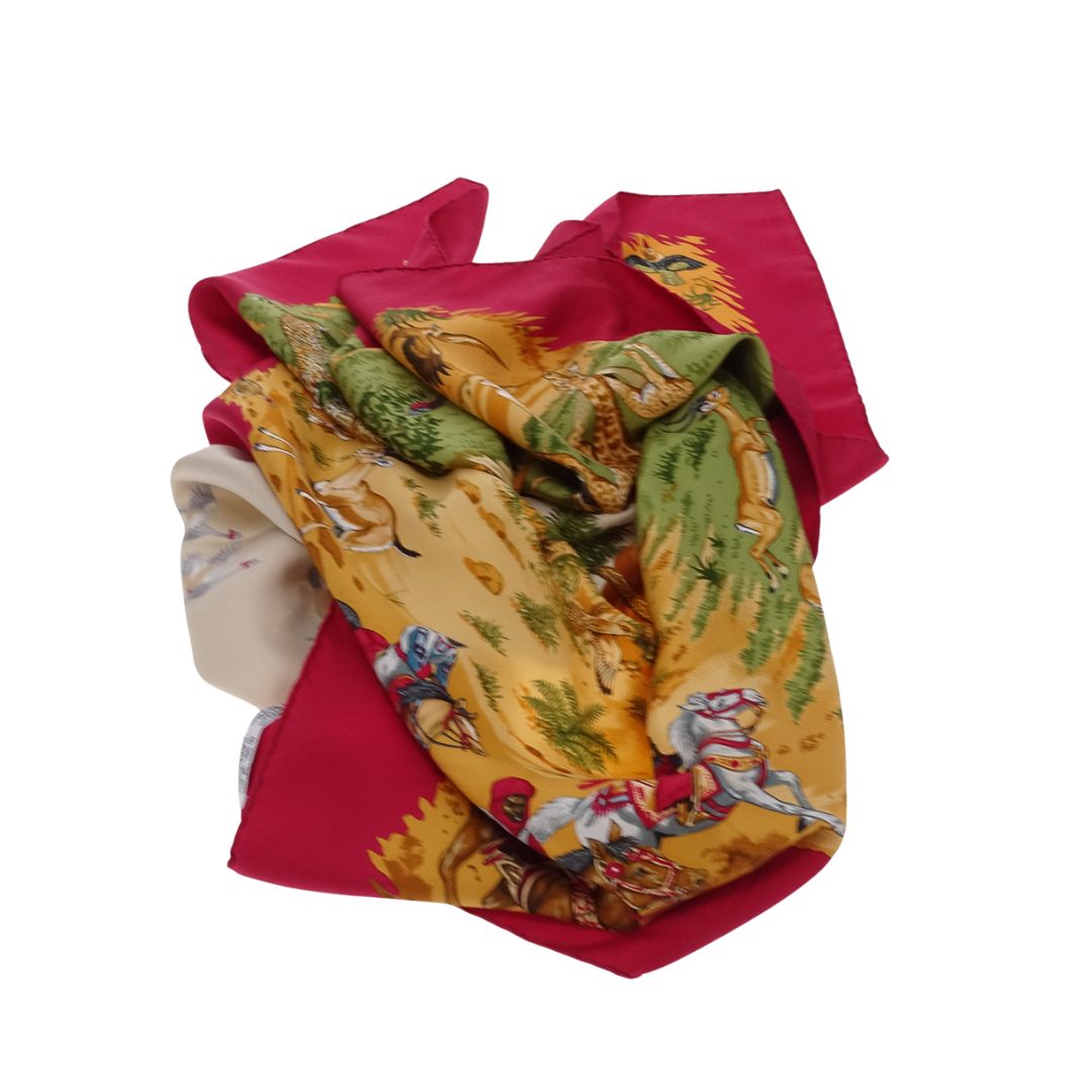 Hermes Africa Scarf 90 100% Silk