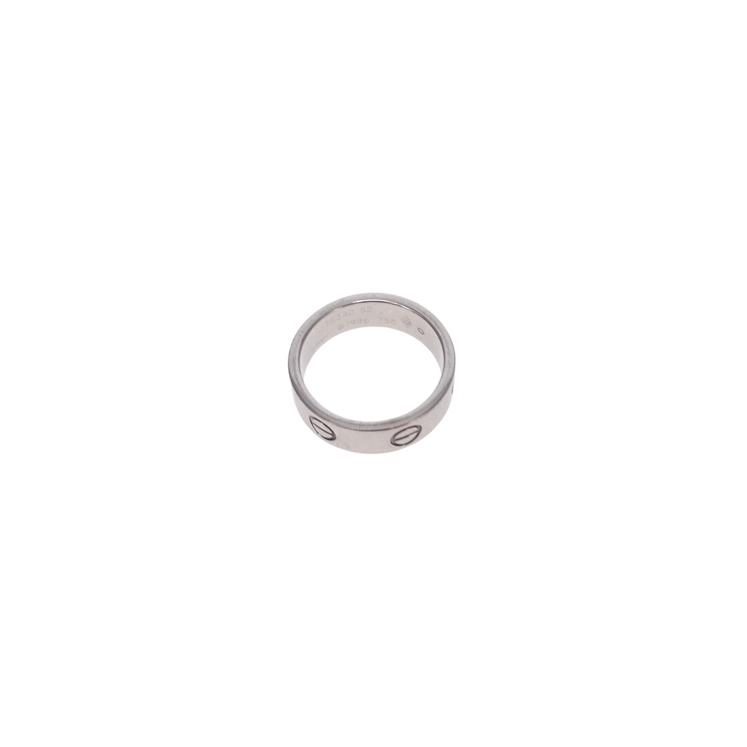 Cartier 18ct White gold. Wide 5.5mm Love Ring Size 52