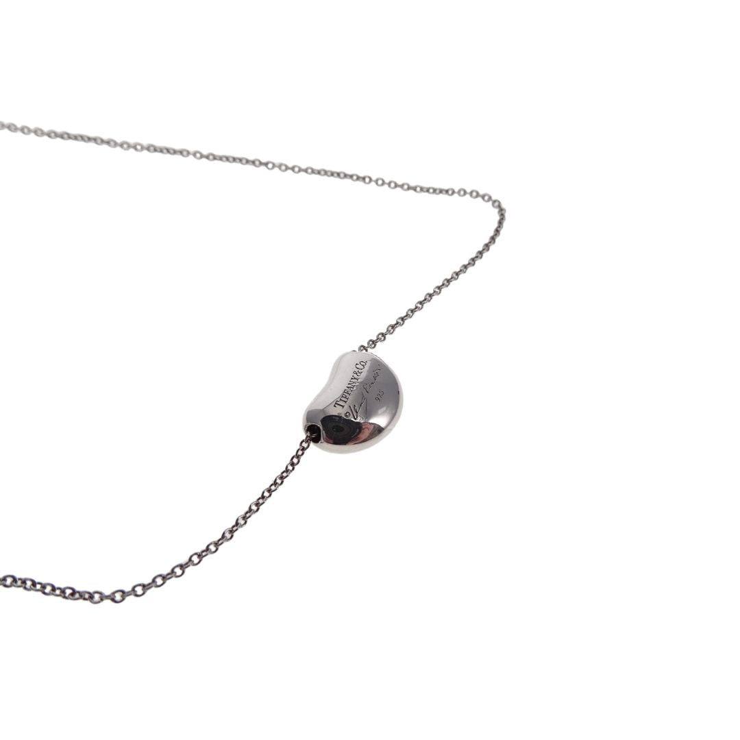 Tiffany Elsa Peretti Bean Design Silver pendant 12mm, 16" Chain