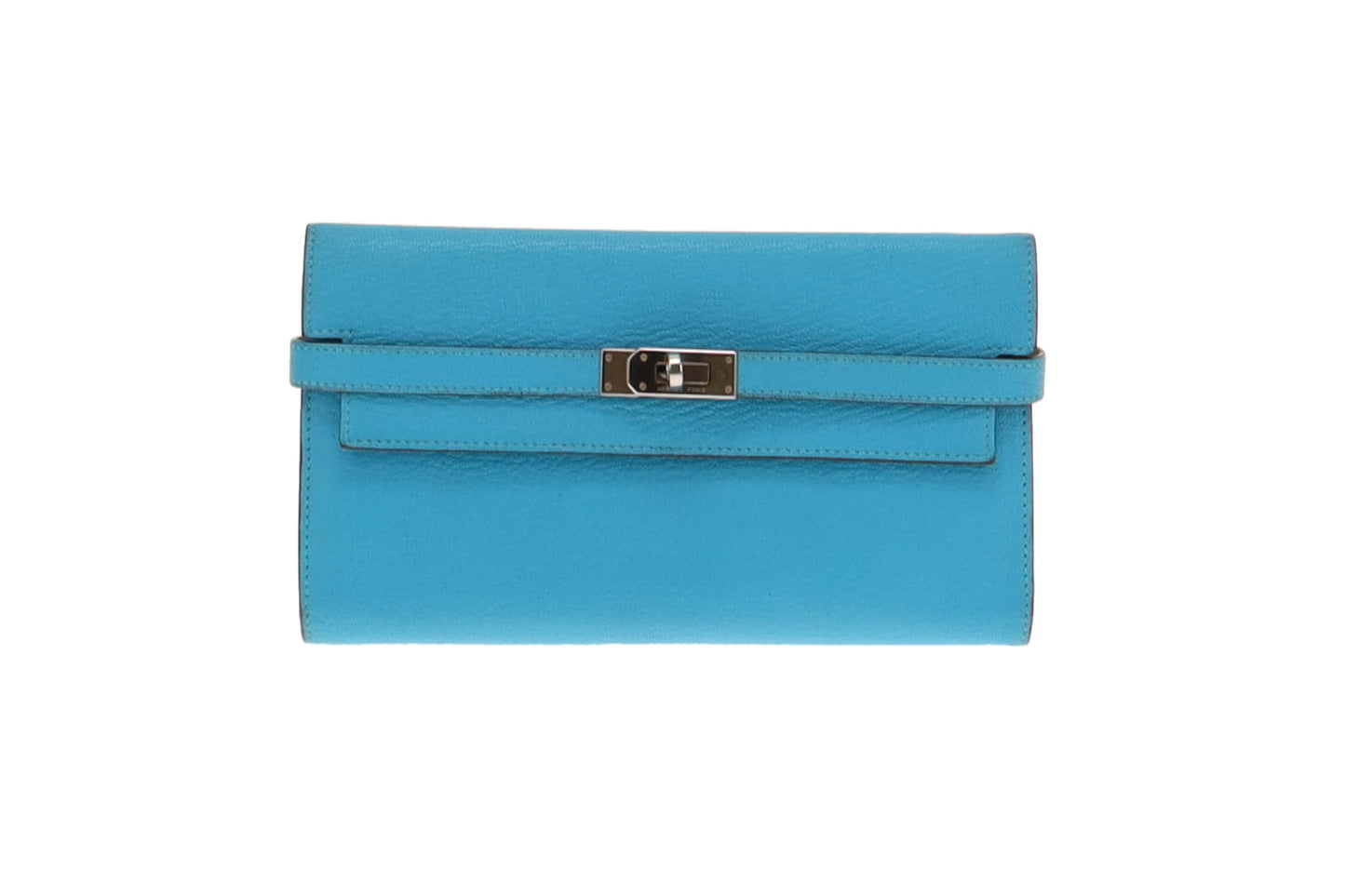 Hermes Bleu Azteque Mysore Goatskin Kelly Classic Wallet 2014