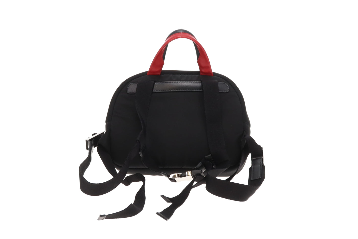 Prada Twin Pocket Mini Backpack Black/Red Nylon