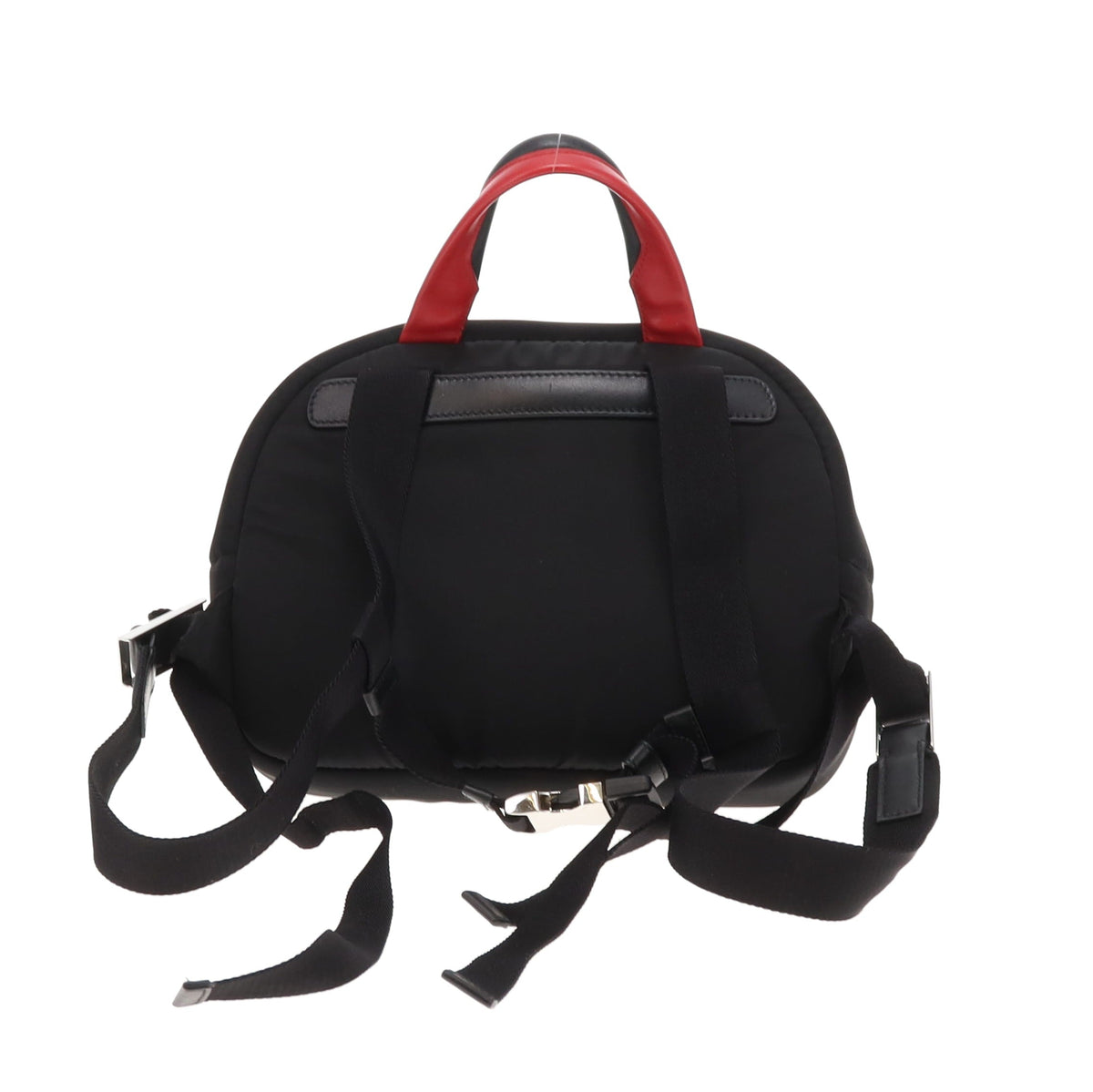 Prada Mini Backpack  Twin Pocket Black and Red Nylon
