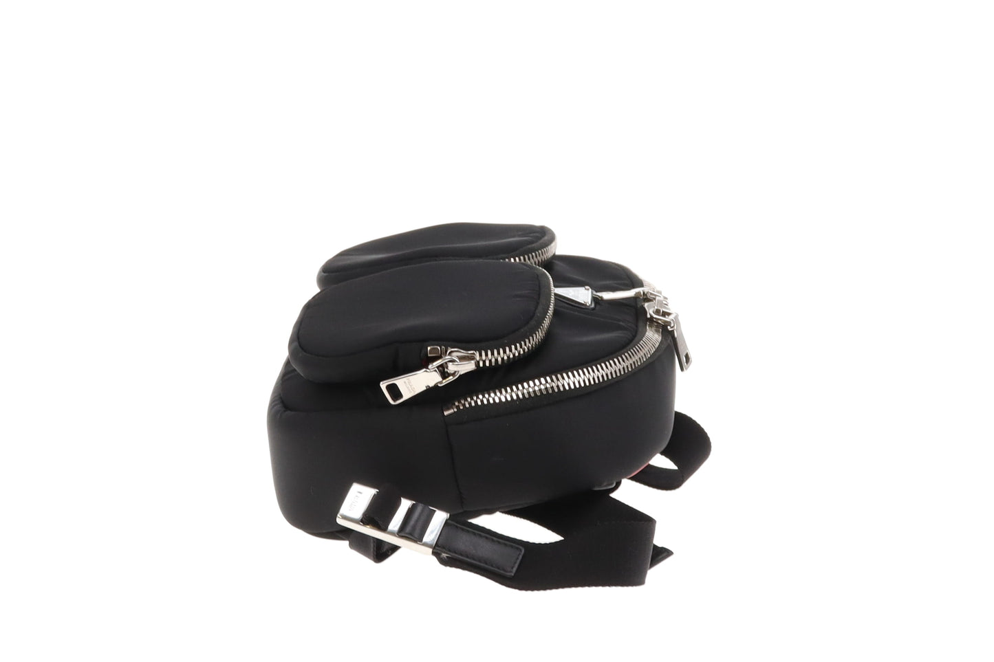 Prada Twin Pocket Mini Backpack Black/Red Nylon