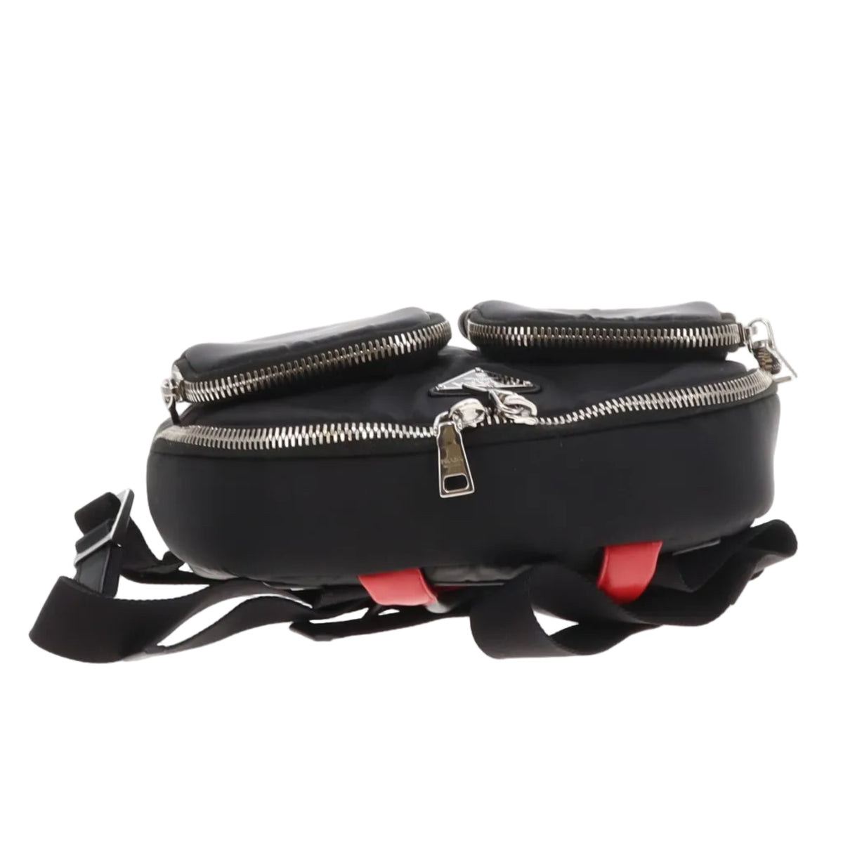 Prada Mini Backpack  Twin Pocket Black and Red Nylon