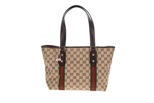 Gucci GG Canvas and Web Sherry Line Tote Bag