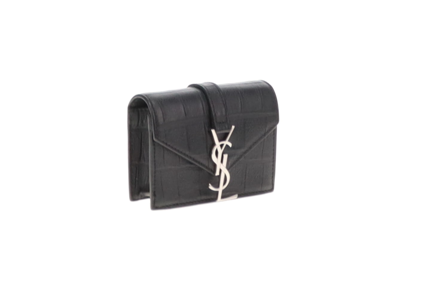 Saint Laurent Black Croc Embossed Leather Mini Candy Bag 2014