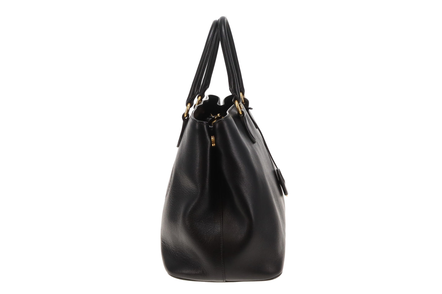 Prada Logo Glace'Calf Tote With Shoulder Strap