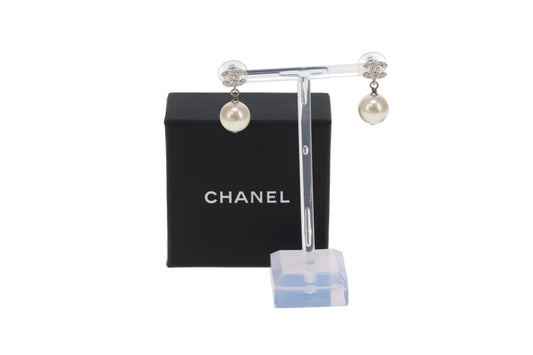 Chanel CC and Pearl Drop Earrings 2015