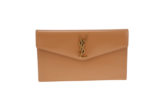 Saint Laurent Uptown Pouch Camel Smooth Leather GHW