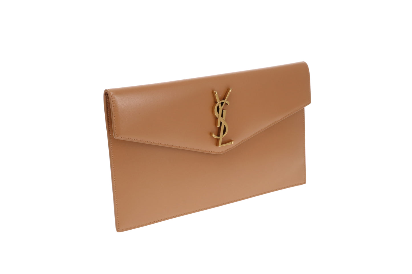 Saint Laurent Uptown Pouch Camel Smooth Leather GHW