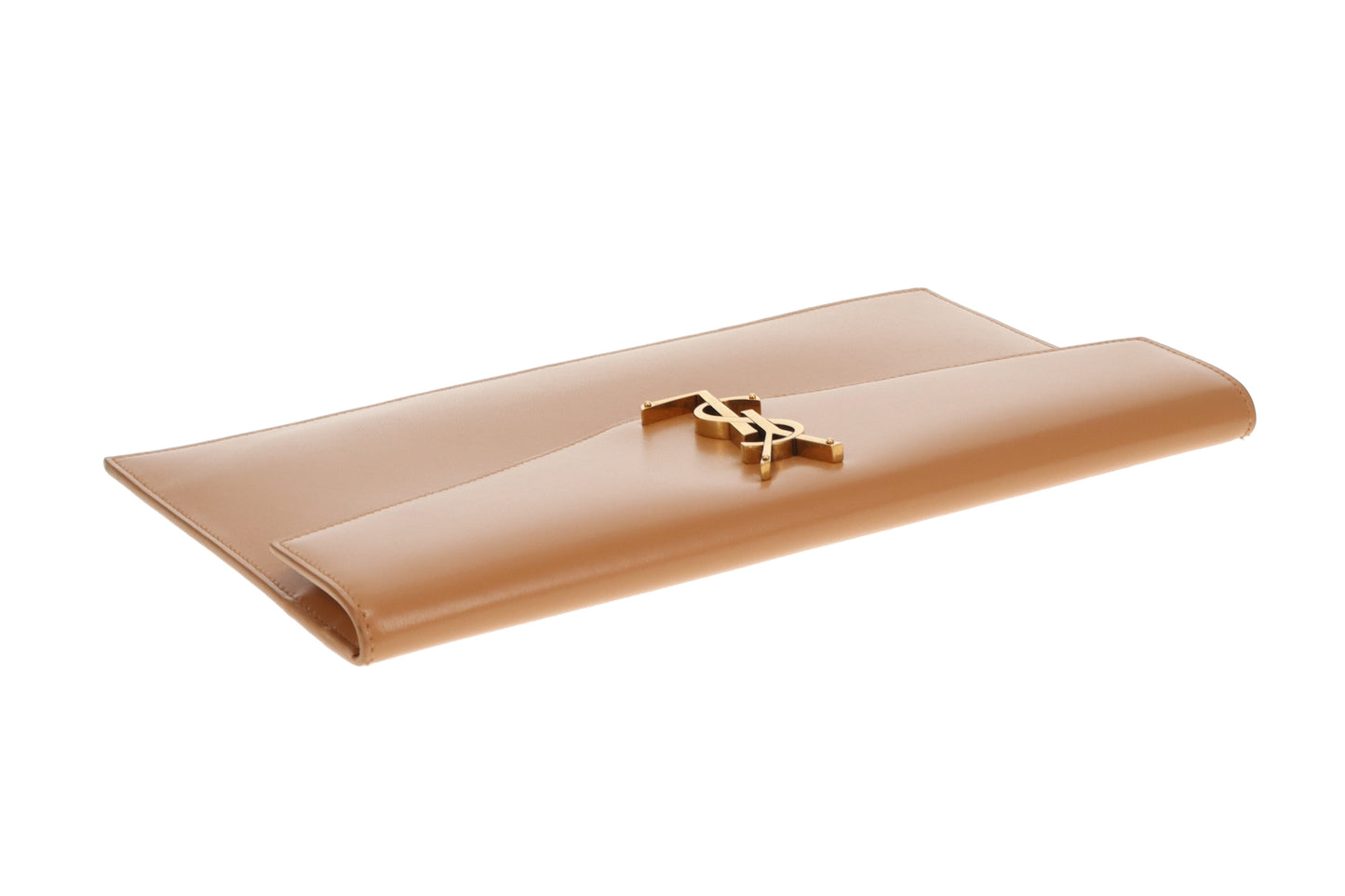 Saint Laurent Uptown Pouch Camel Smooth Leather GHW