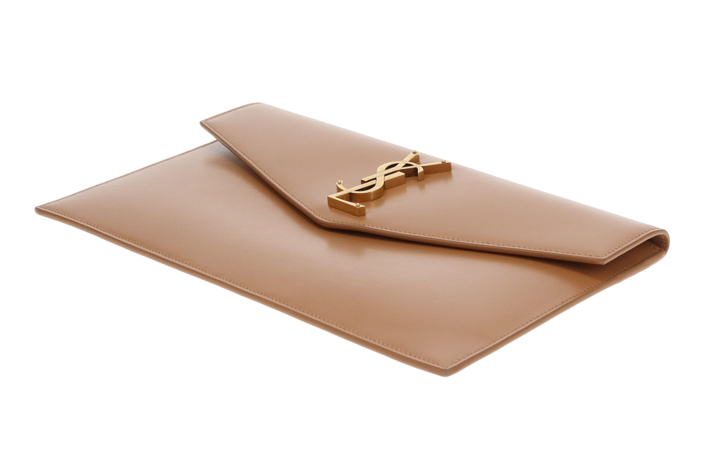 Saint Laurent Uptown Pouch Camel Smooth Leather GHW