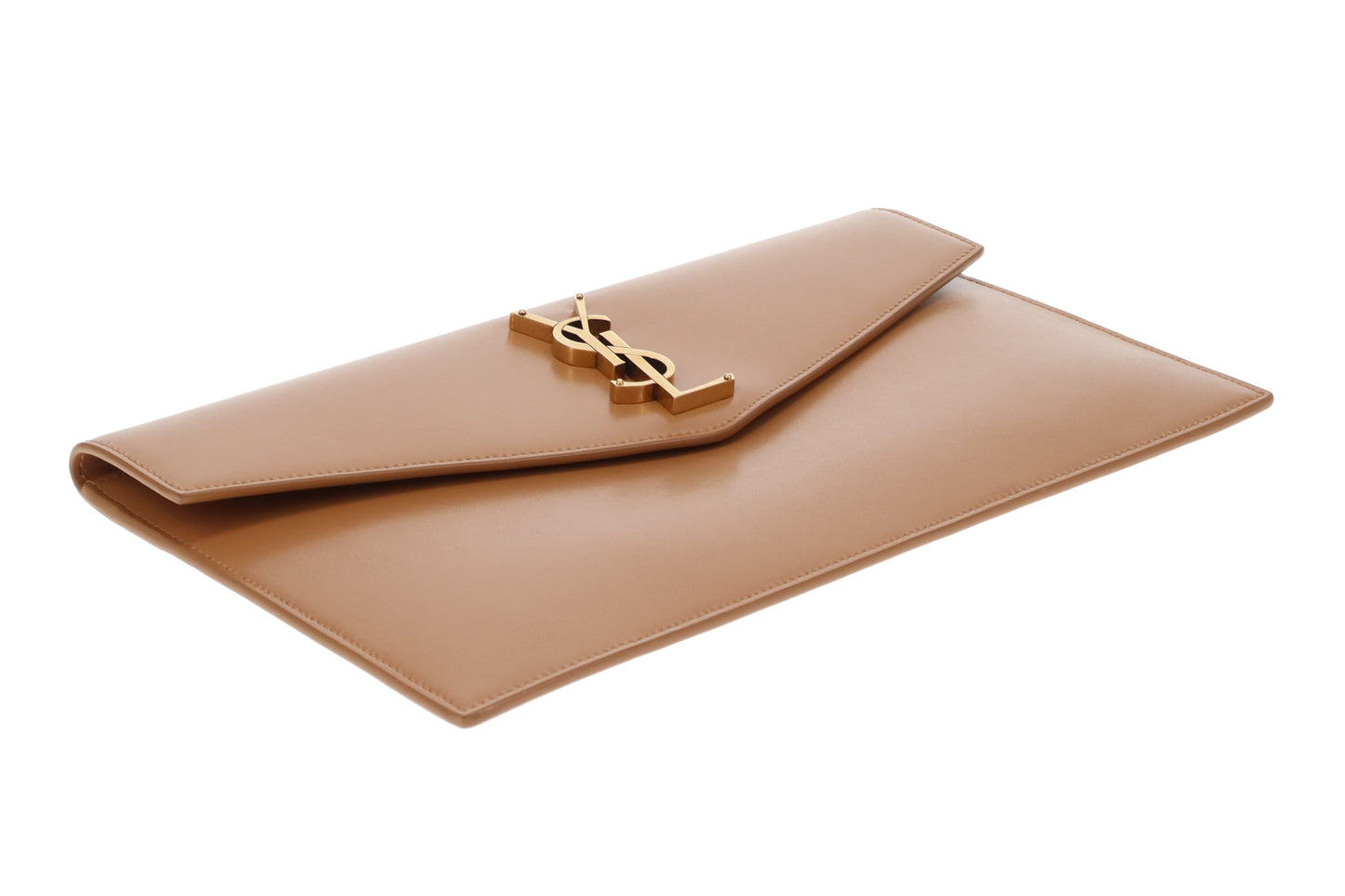 Saint Laurent Uptown Pouch Camel Smooth Leather GHW