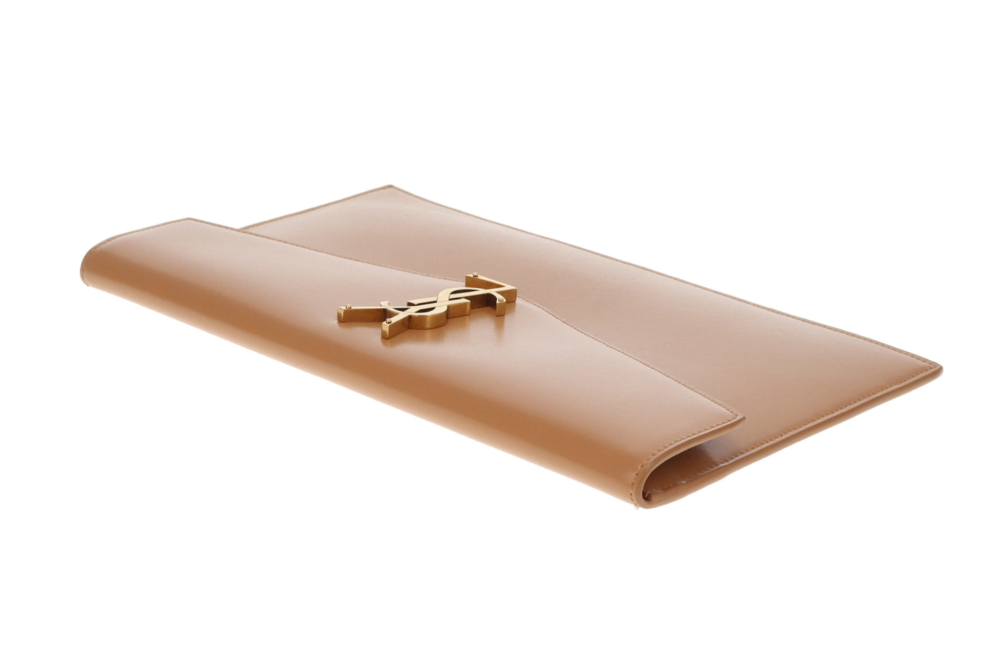 Saint Laurent Uptown Pouch Camel Smooth Leather GHW