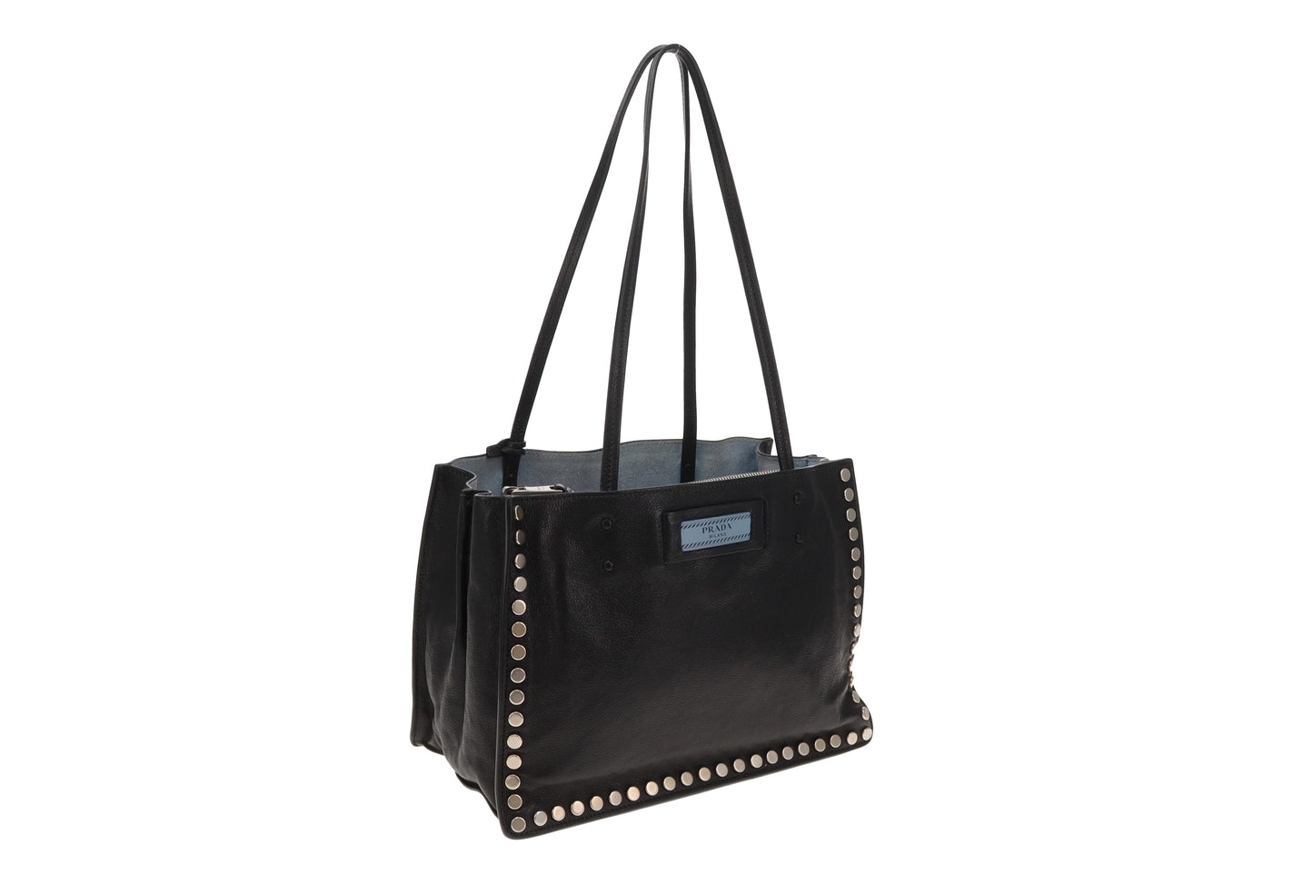 Prada Etiquette Tote Studded Small Black