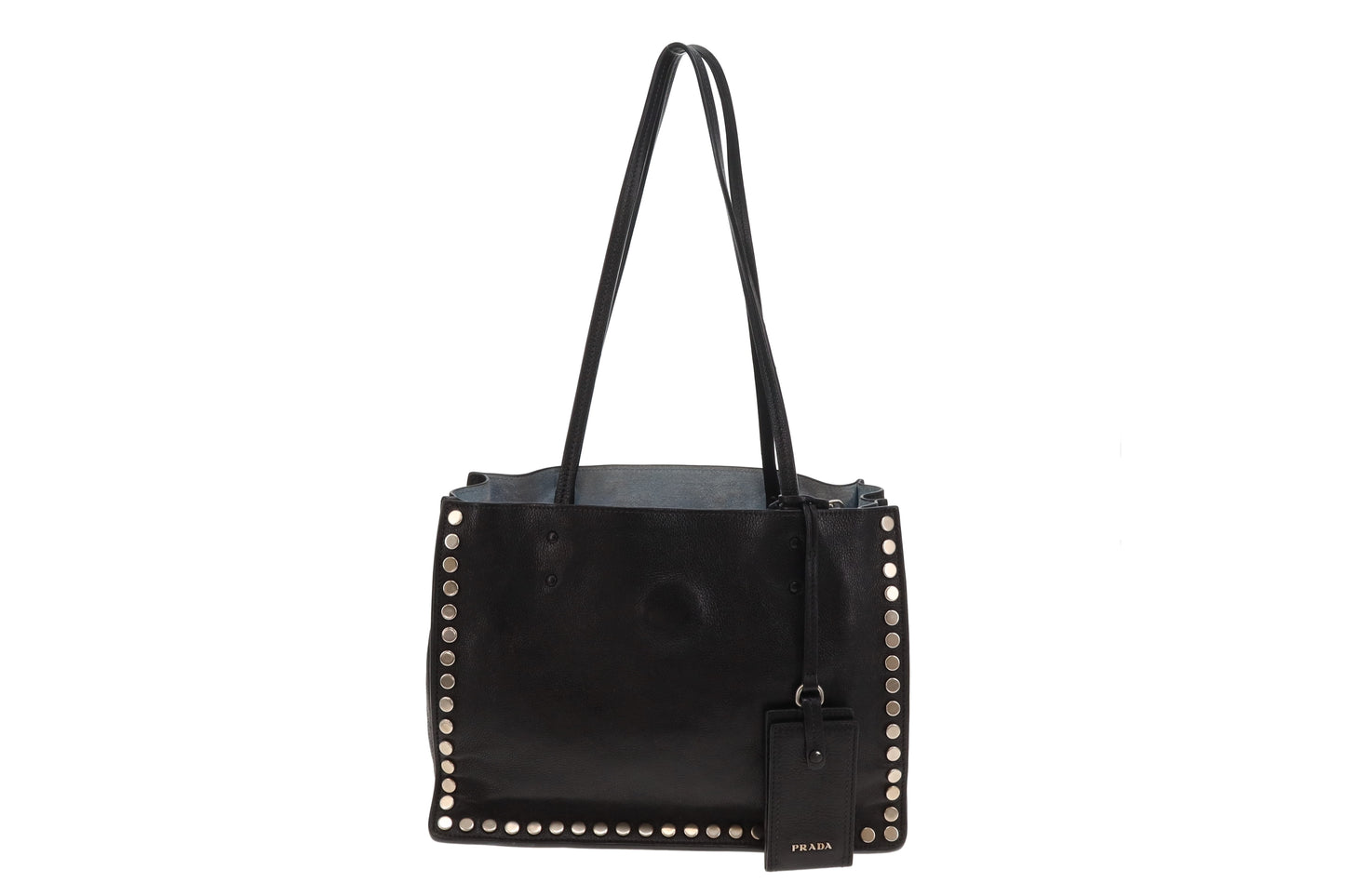 Prada Etiquette Tote Studded Small Black