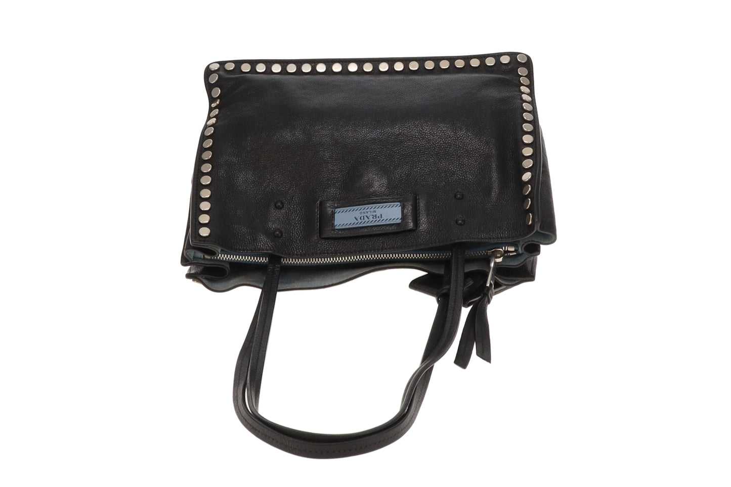 Prada Etiquette Tote Studded Small Black