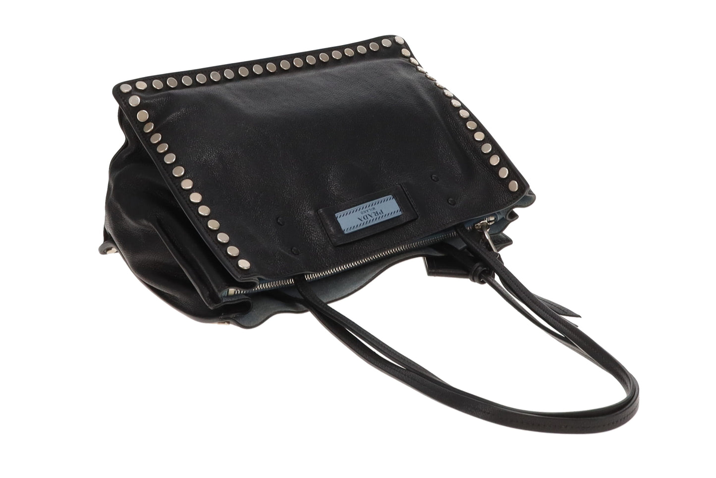 Prada Etiquette Tote Studded Small Black