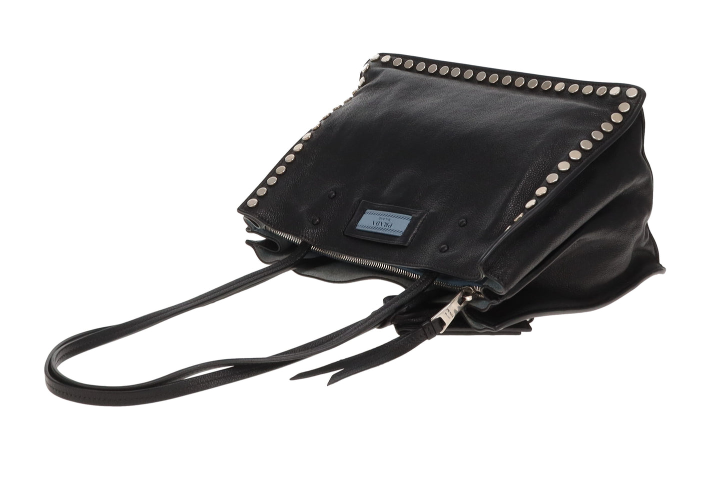 Prada Etiquette Tote Studded Small Black