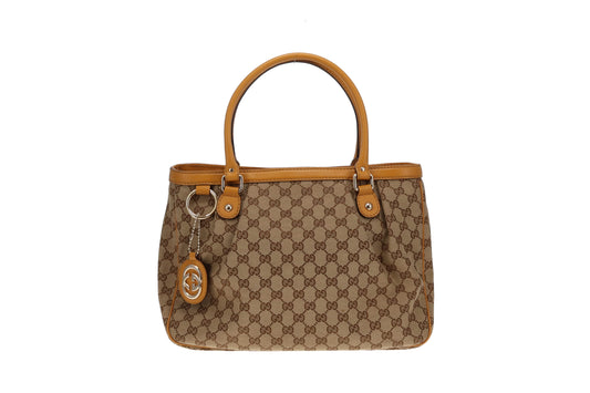 Gucci Sukey Tote GG Canvas and Mustard Leather