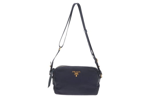 Prada Camera Bag Navy Nylon and GHW