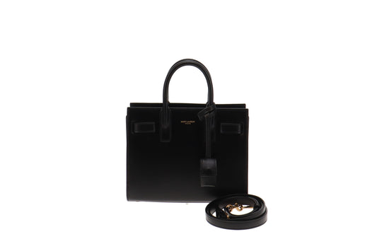 Saint Laurent Black Smooth Leather Nano Sac De Jour