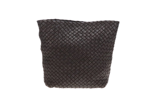 Bottega Veneta Crossbody Bag with Card Holder Dark Brown Intrecciato