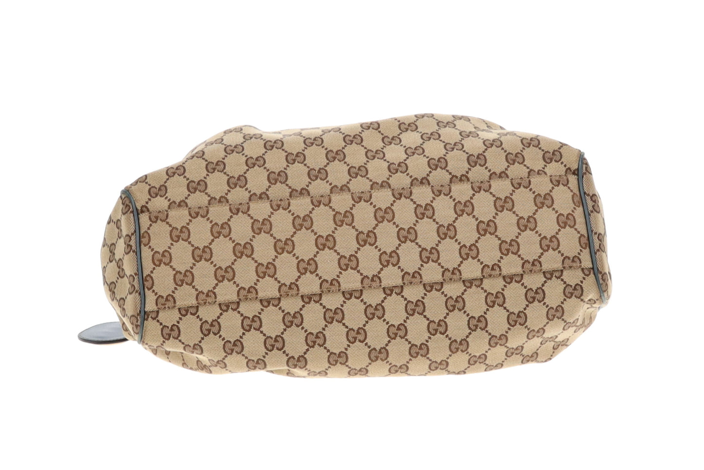 Gucci Sukey Tote GG Canvas and Metallic Blue Leather