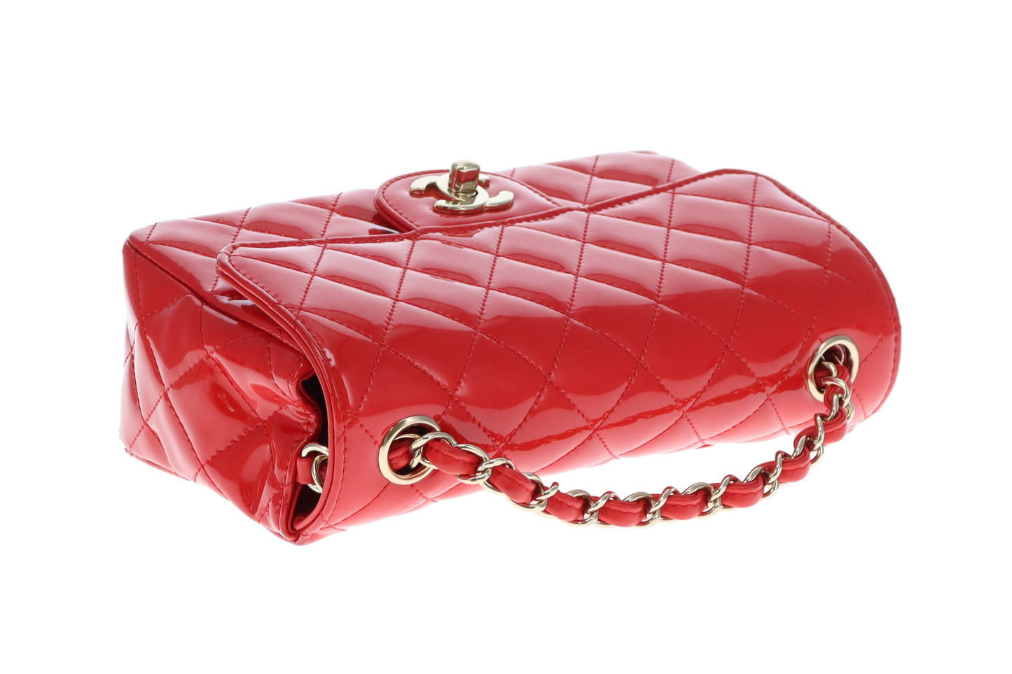 Chanel Mini Rectangle Flap Bag Red Patent GHW 2019