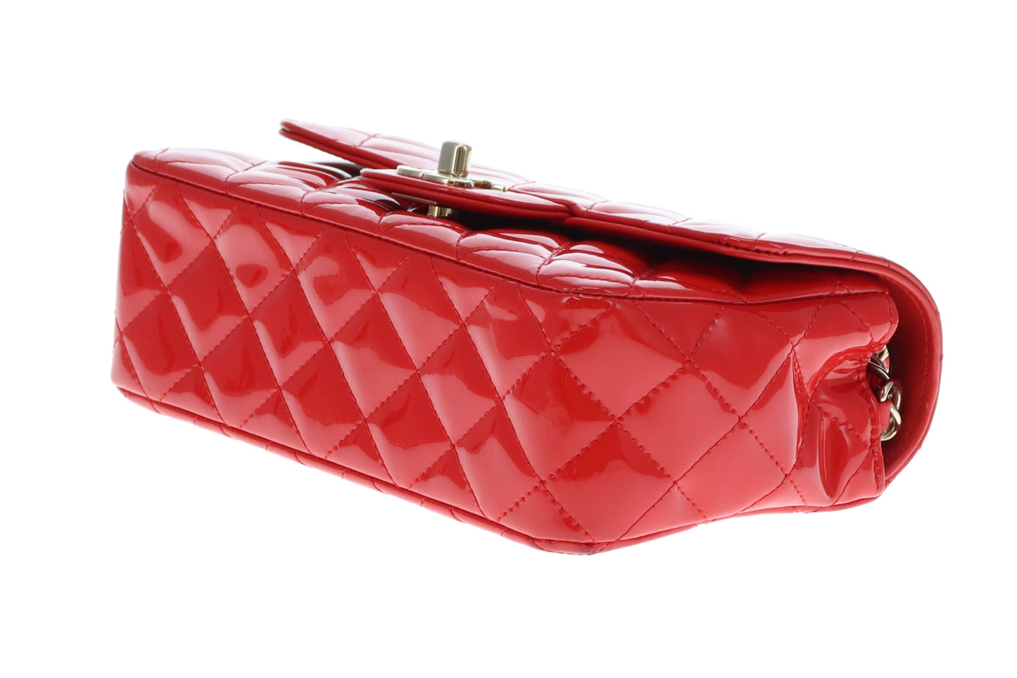 Chanel Mini Rectangle Flap Bag Red Patent GHW 2019