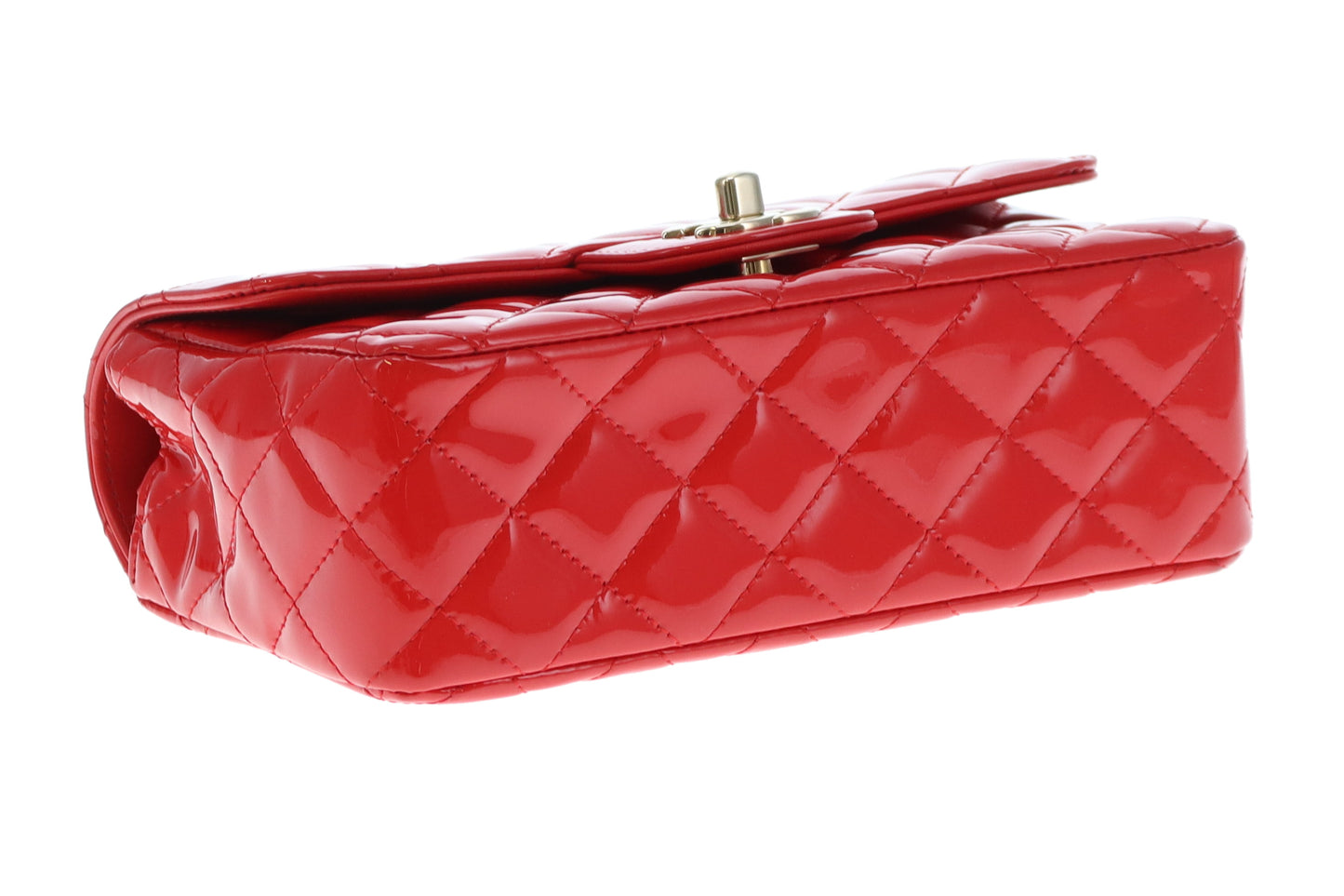 Chanel Mini Rectangle Flap Bag Red Patent GHW 2019