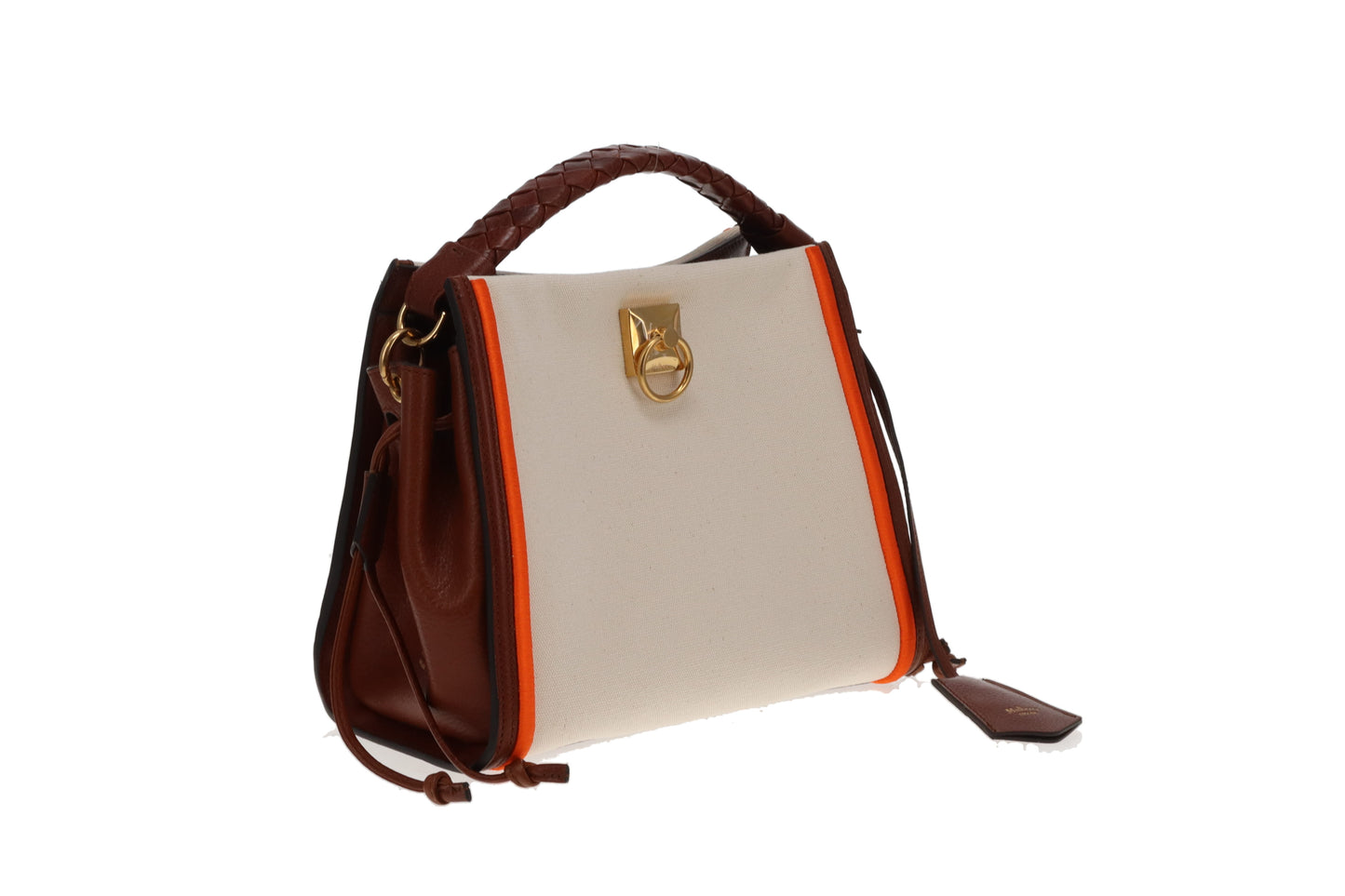 Mulberry Iris Small Ecru Canvas with Brown and Orange Trim