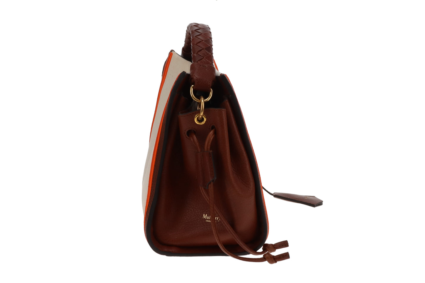 Mulberry Iris Small Ecru Canvas with Brown and Orange Trim