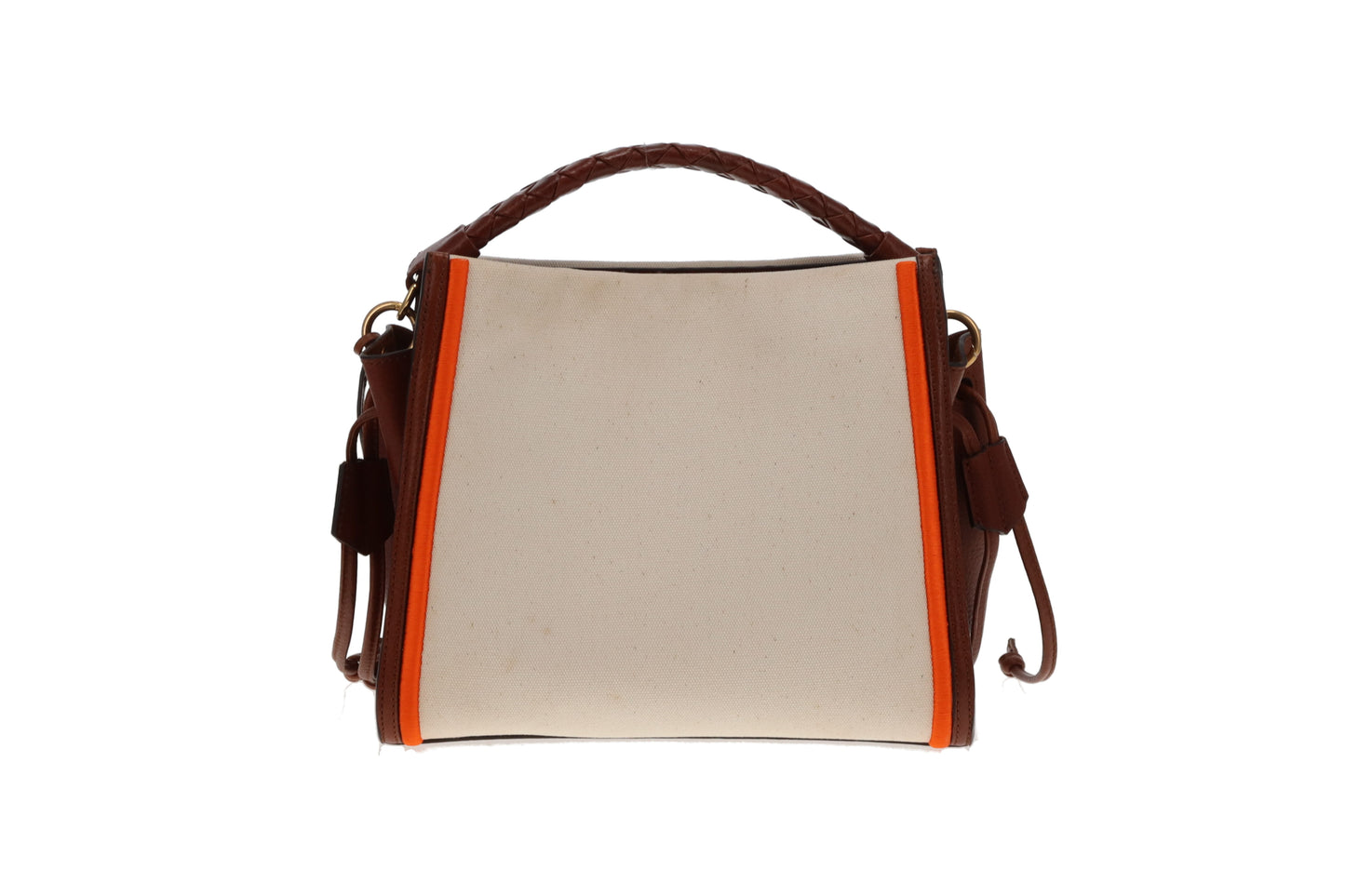 Mulberry Iris Small Ecru Canvas with Brown and Orange Trim