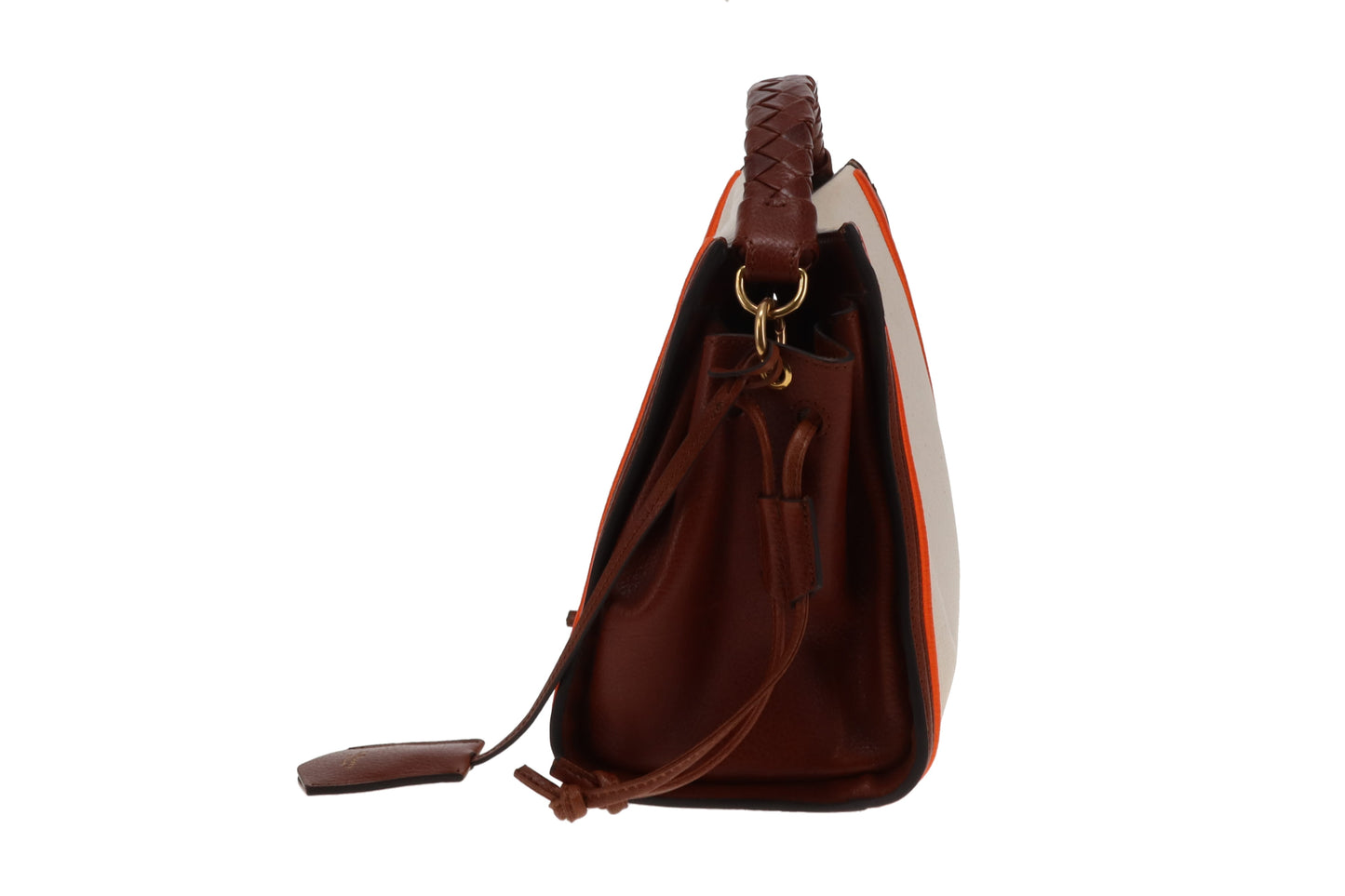 Mulberry Iris Small Ecru Canvas with Brown and Orange Trim