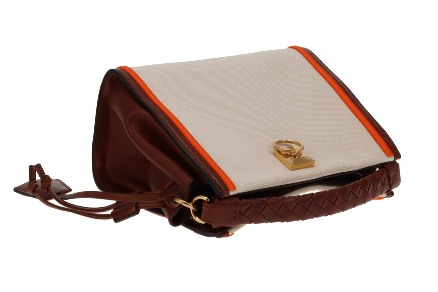 Mulberry Iris Small Ecru Canvas with Brown and Orange Trim