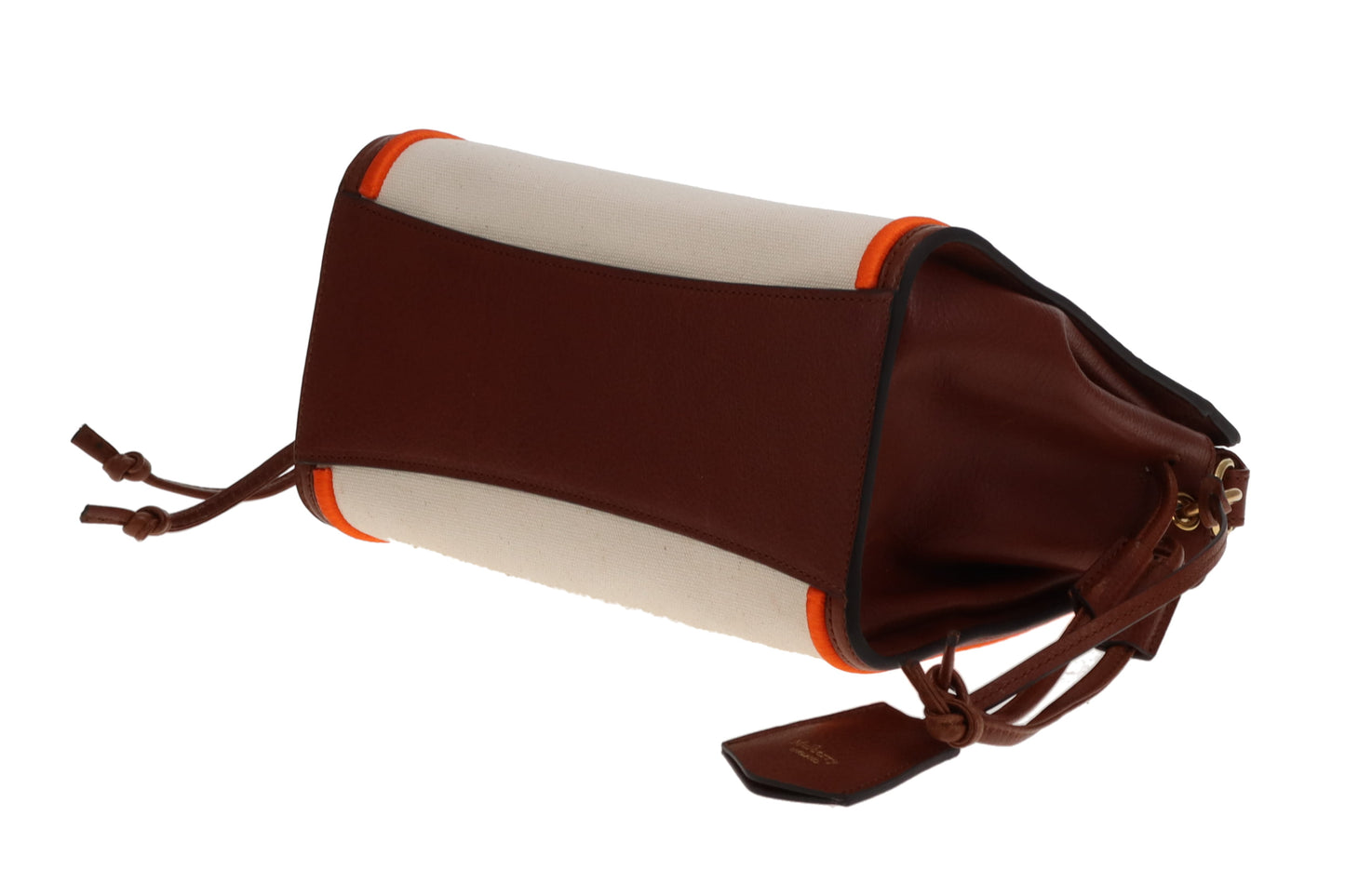 Mulberry Iris Small Ecru Canvas with Brown and Orange Trim