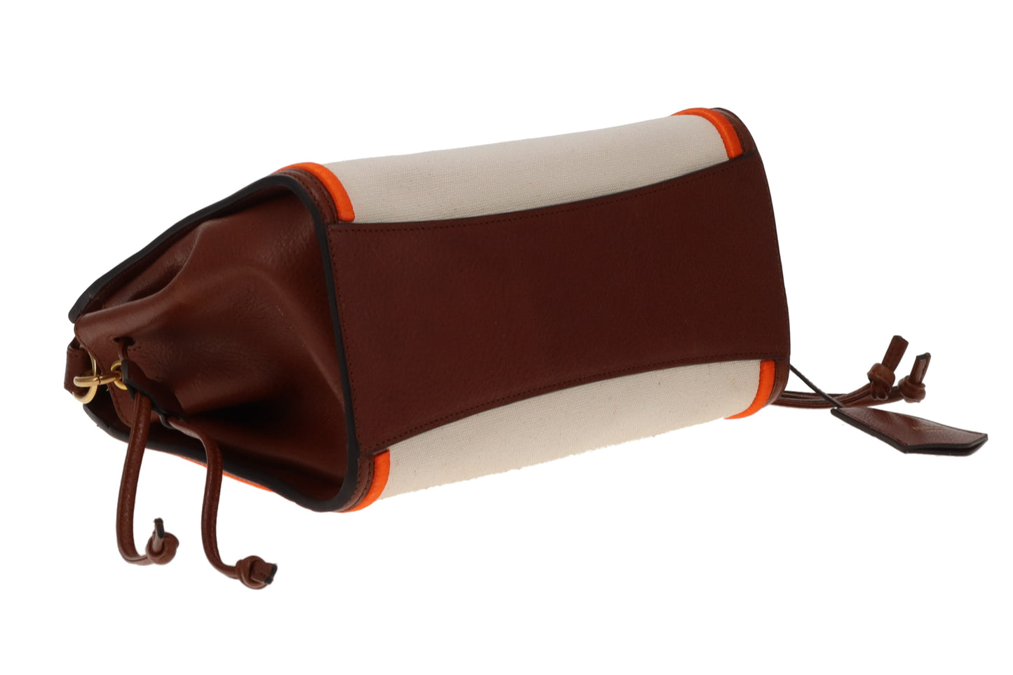 Mulberry Iris Small Ecru Canvas with Brown and Orange Trim