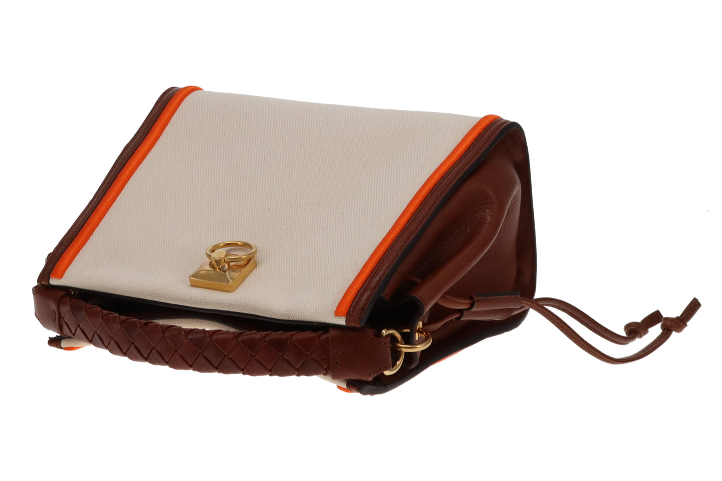 Mulberry Iris Small Ecru Canvas with Brown and Orange Trim
